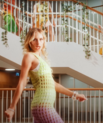 Scene from music video To The Moon by Saint Clara. The singer and her dancers are situated by the central staircase in the Skou Building